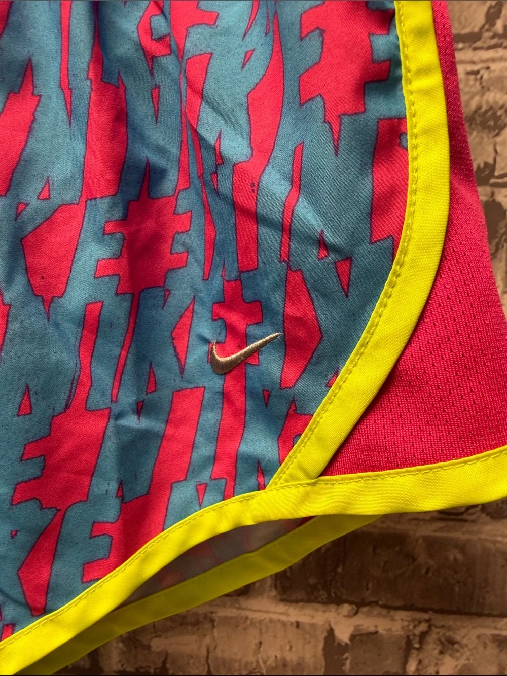 Nike girls Blue, Pink & Neon Yellow Athletic Running Shorts